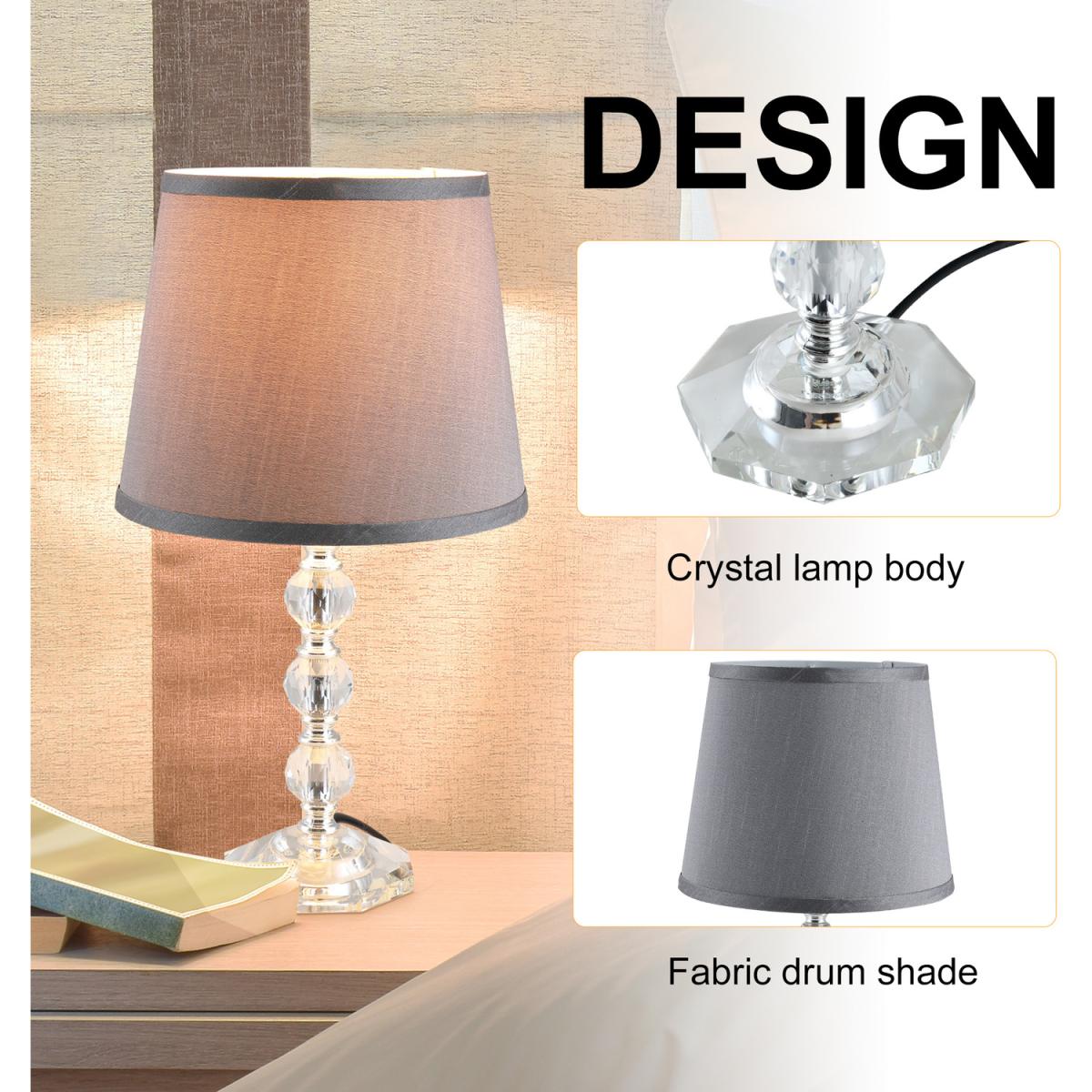 Crystallite Table Lamp with Fabric Lampshade  - Grey – image 5