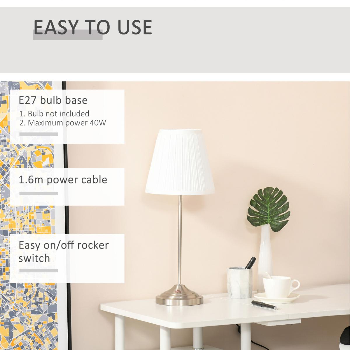 Modern Floor Lamp with Metal Base - Pale / 22cm – image 4