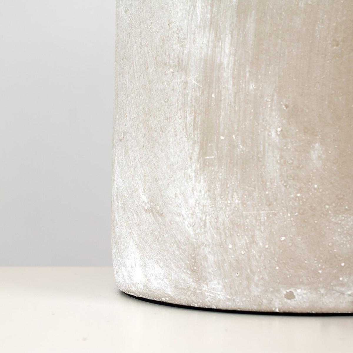 Modern Cement Effect Table Lamp With Grey Fabric Shade - Grey – image 5