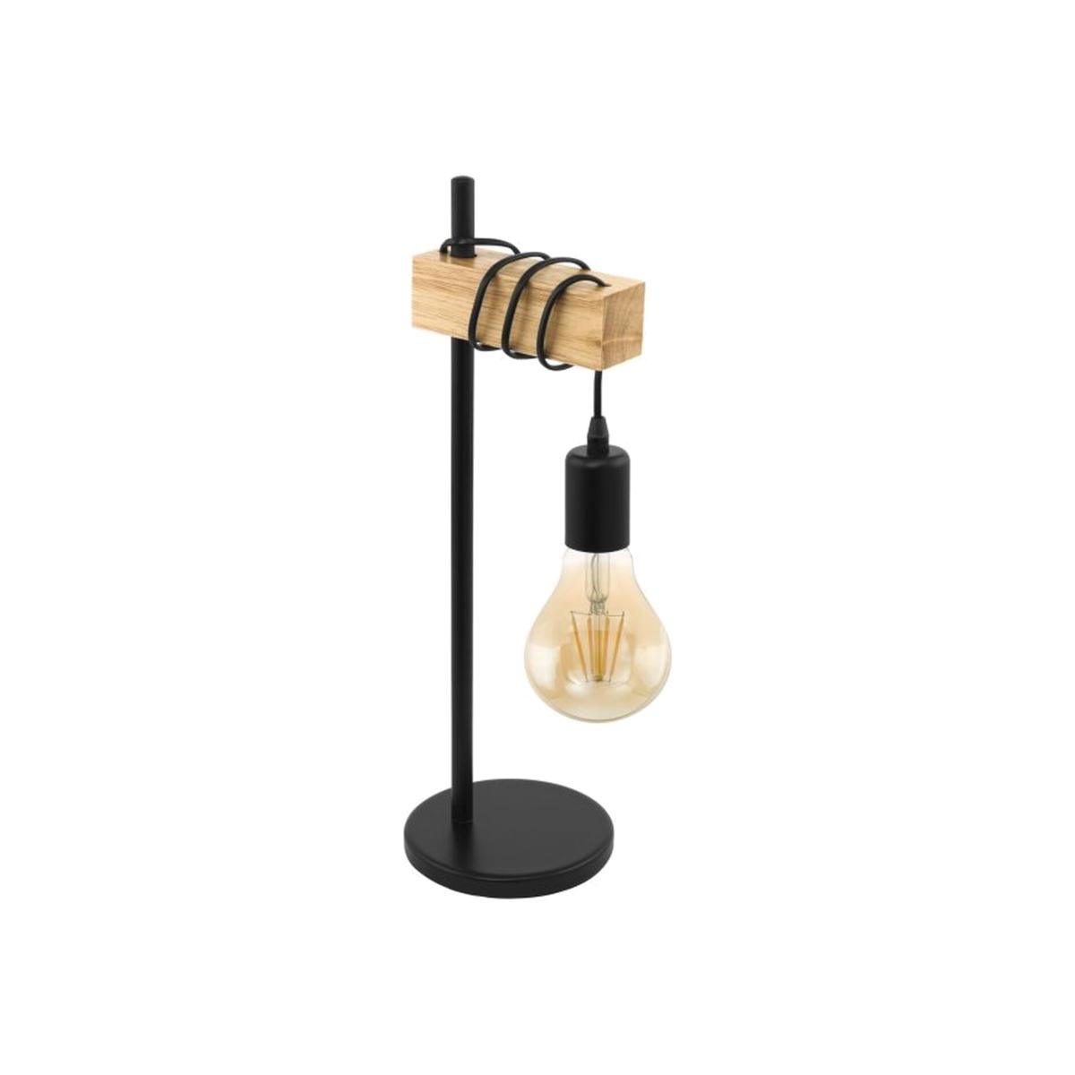 Eglo Townshend Industrial table lamp with exposed lightbulb - Black – image 1