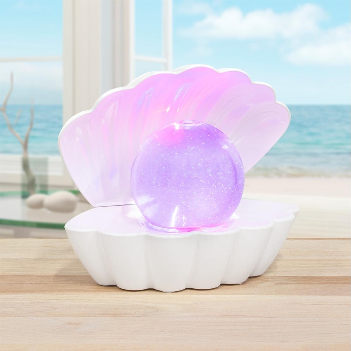 Sea Shell Glitter Lamp - White