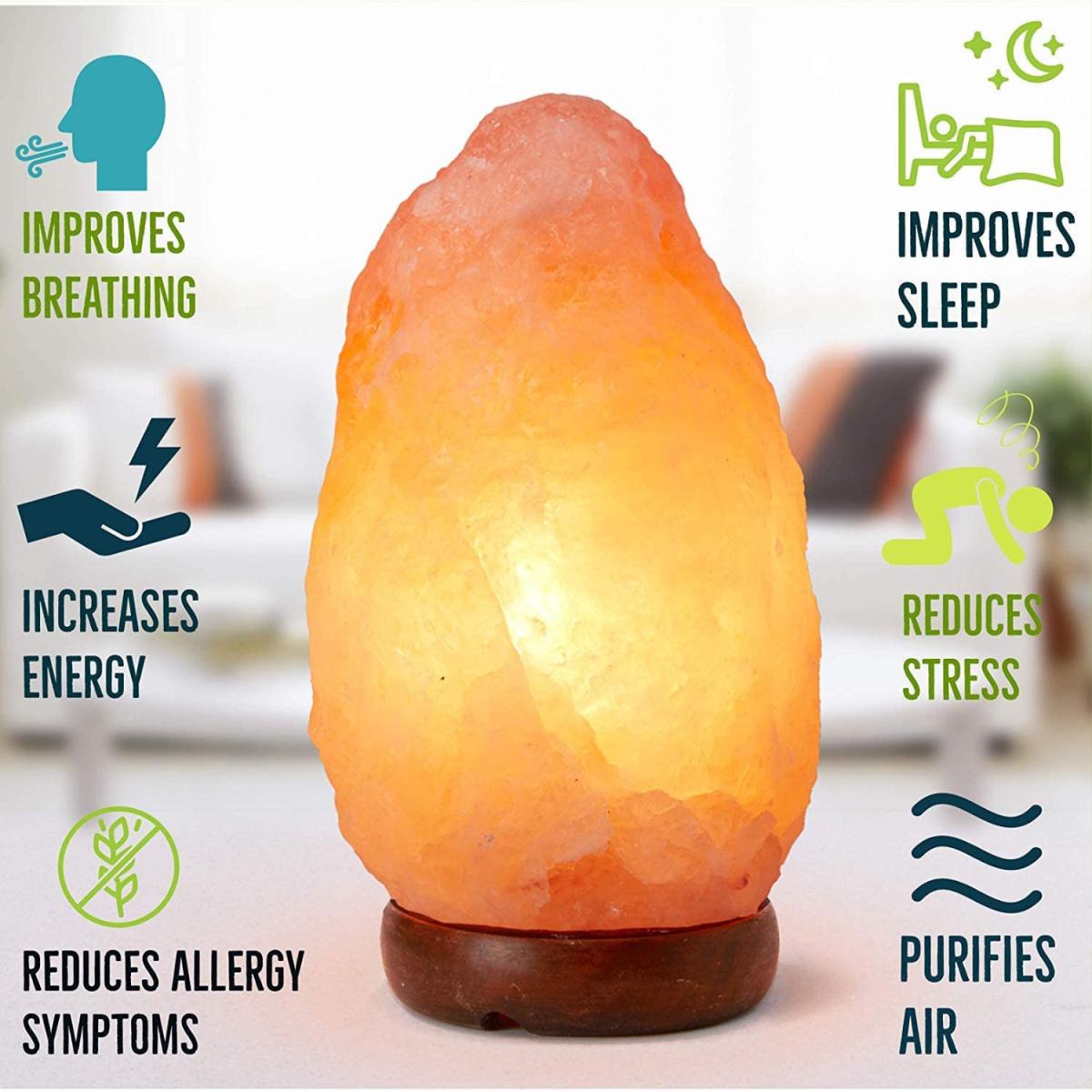 Himalayan Salt Lamp Pink with On-Off Cable - Pink / 18cm – image 7