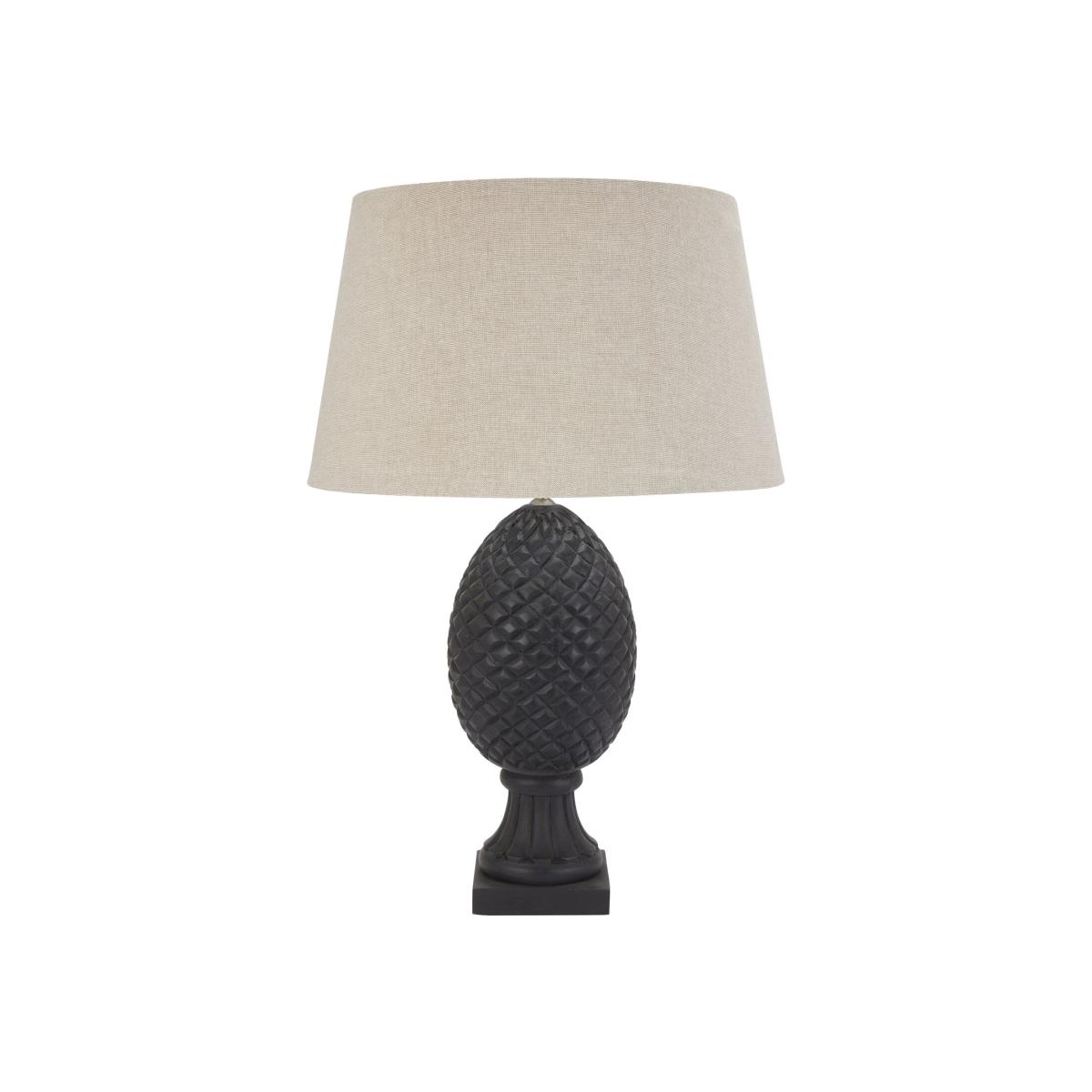 Modern Stylish Pineapple Lamp With Linen Shade - Grey