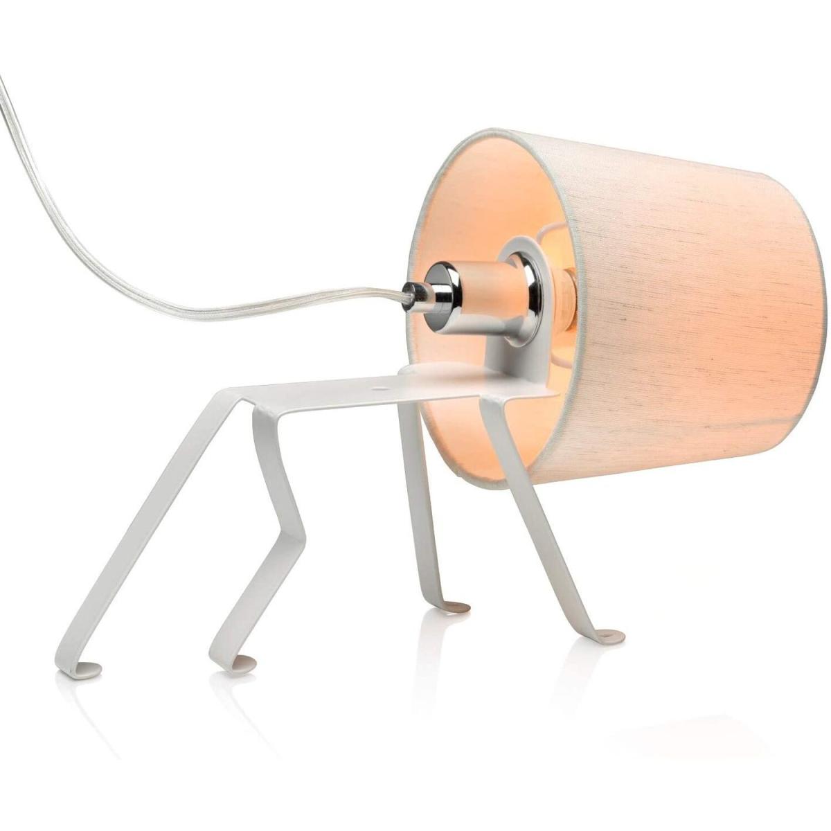 Auraglow Mysa Dog or Climber White Metal Frame Lamp - White / E14 Candle LED Bulb – image 2