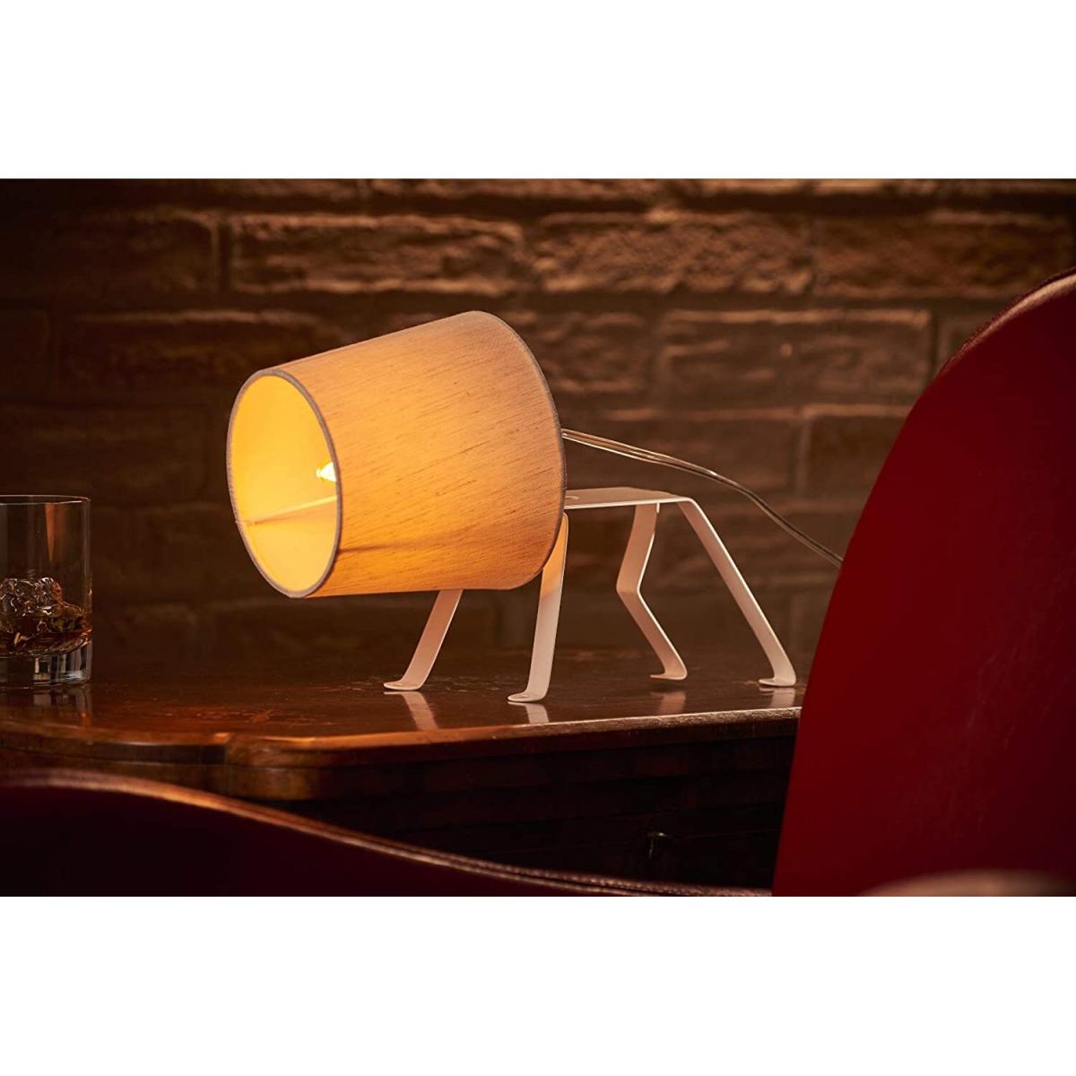 Auraglow Mysa Dog or Climber White Metal Frame Lamp - White / E14 Candle LED Bulb – image 3