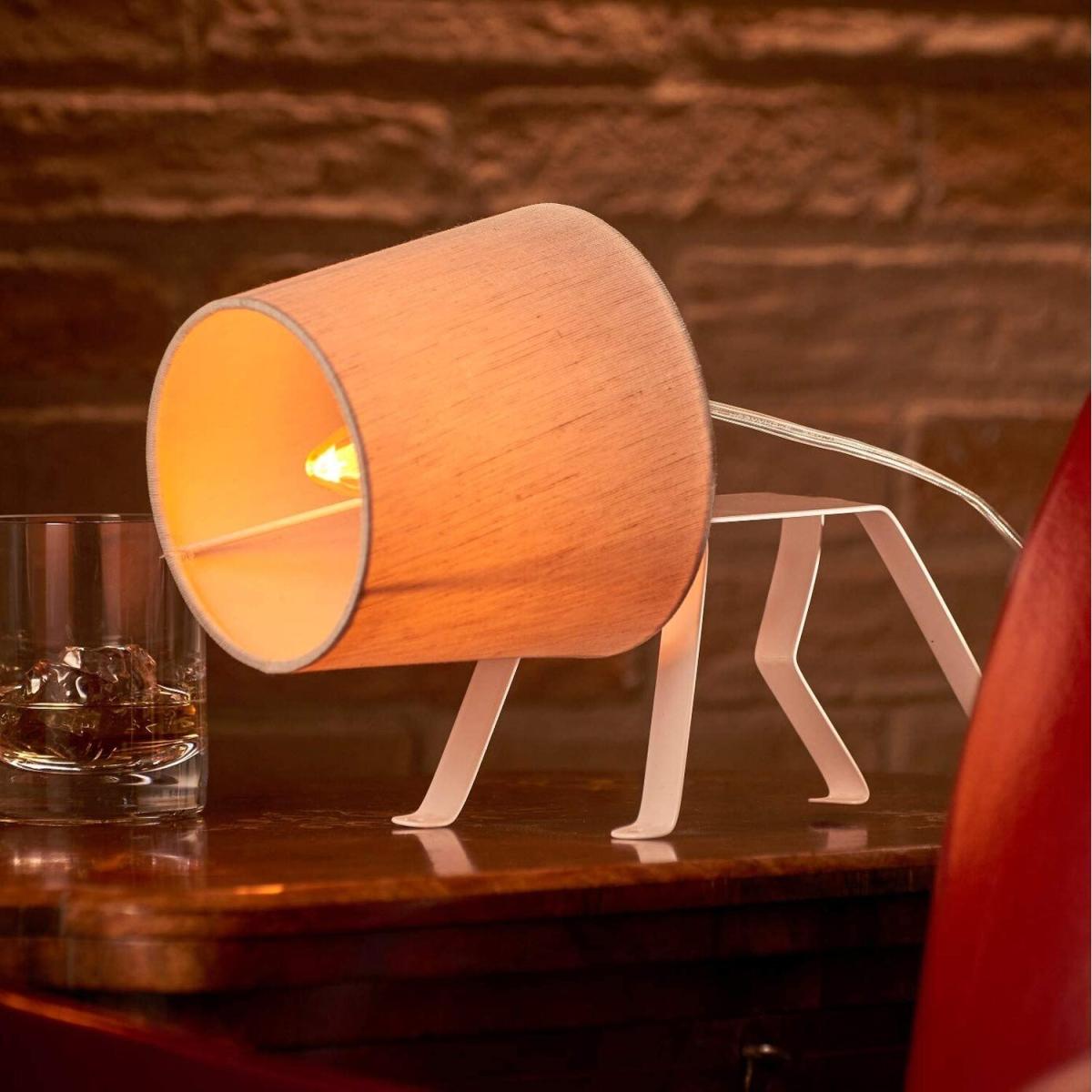 Auraglow Mysa Dog or Climber White Metal Frame Lamp - White / E14 Candle LED Bulb – image 5