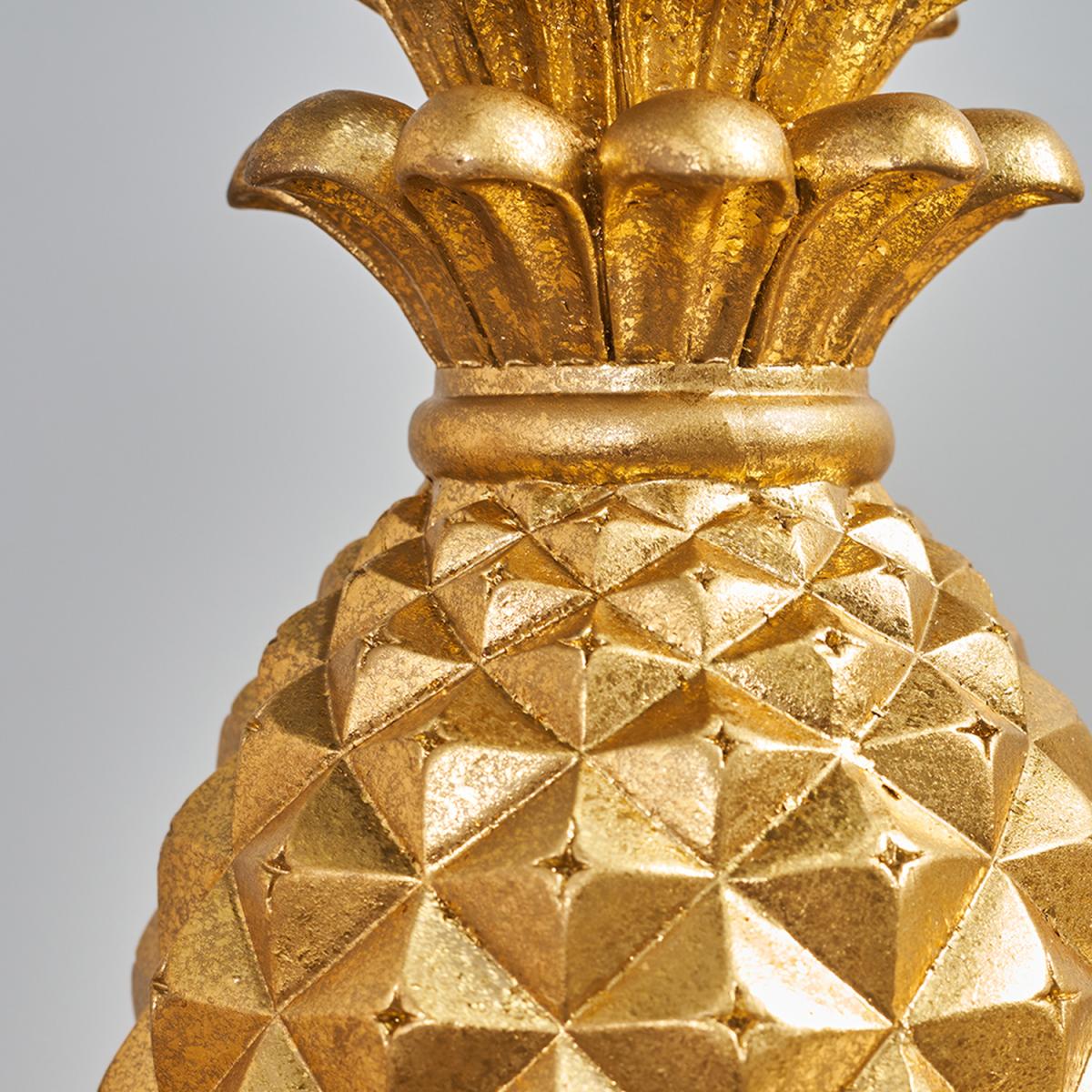 Contemporary Pineapple Design Gold Effect Table Lamp With White Shade - Gold – image 4