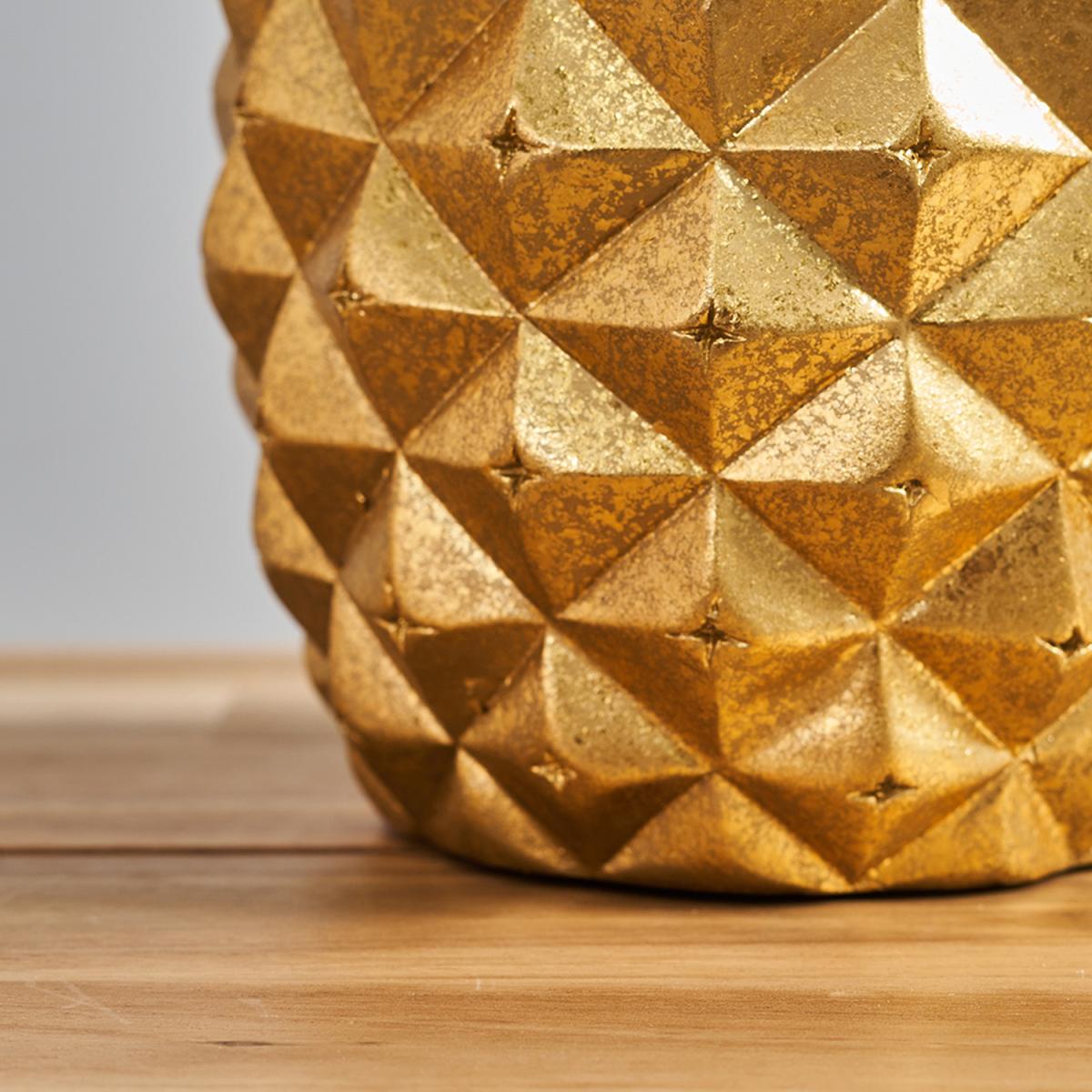 Contemporary Pineapple Design Gold Effect Table Lamp With White Shade - Gold – image 5