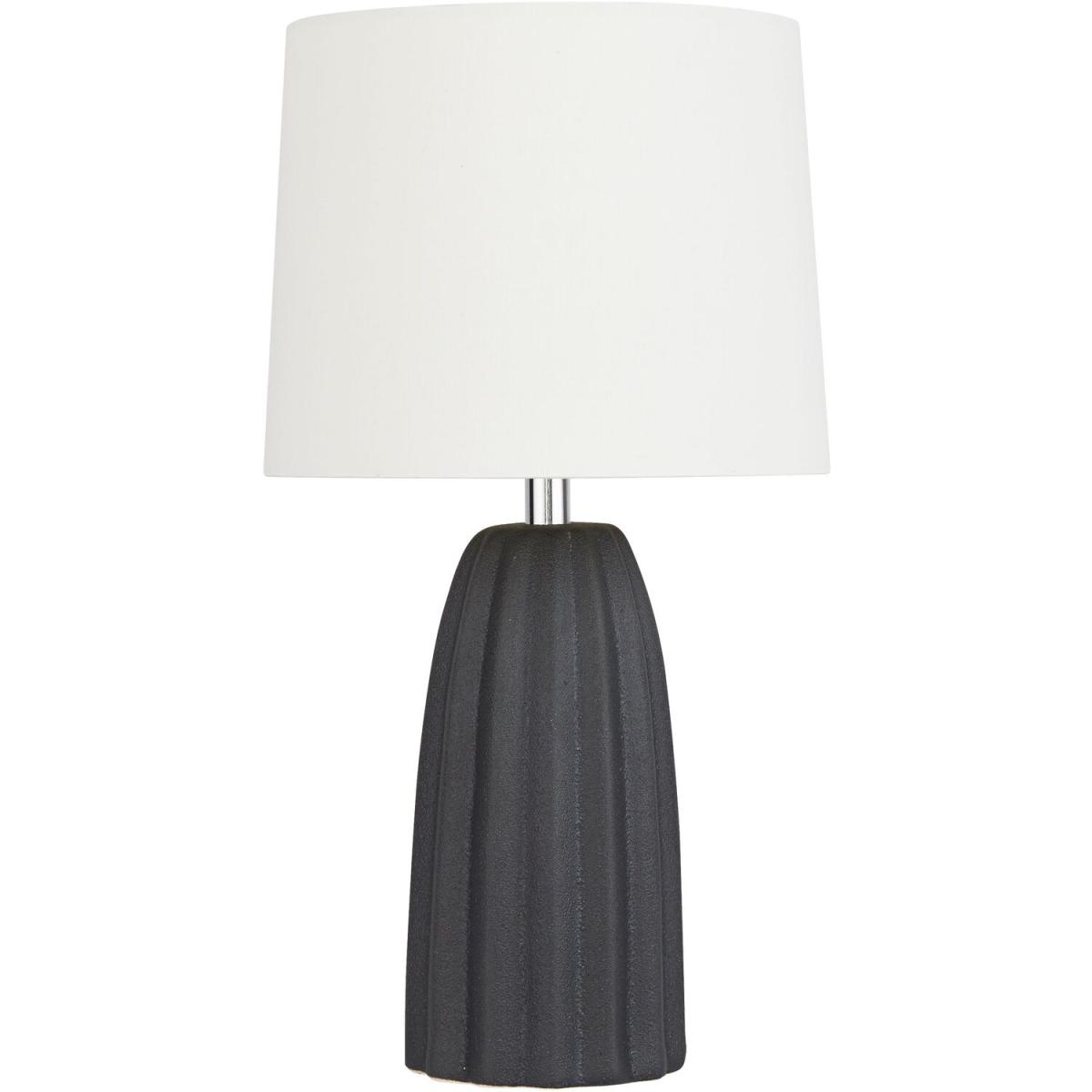 Textured Black Ceramic Table Lamp - Black – image 2