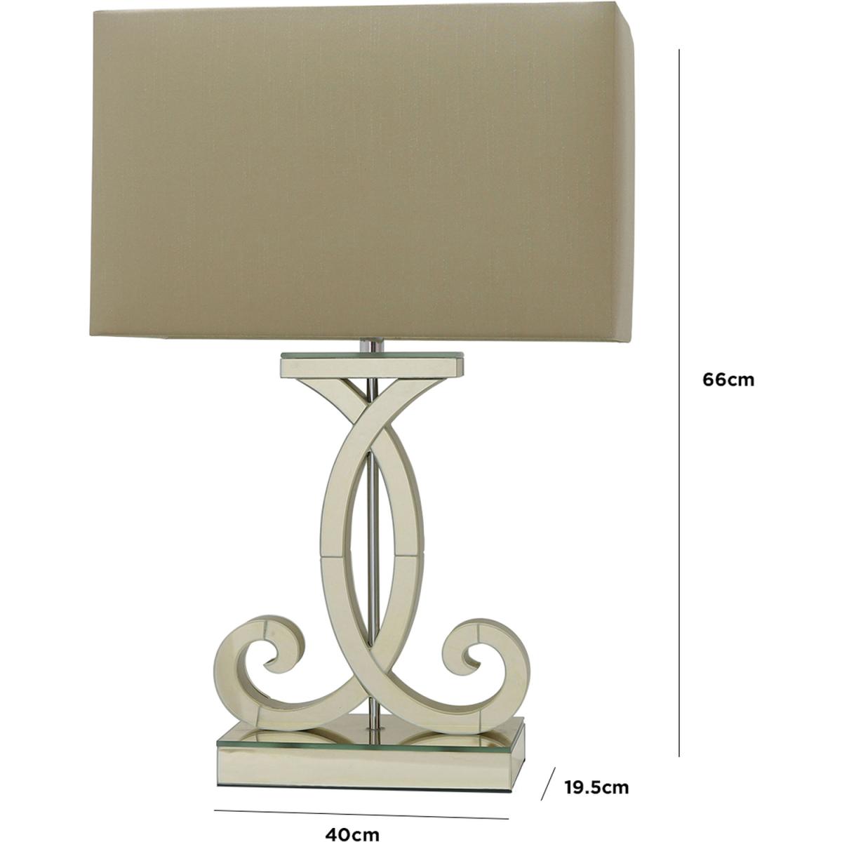 Hera Clear Mirror Table Lamp with Grey Shade - smoked Mirror – image 3