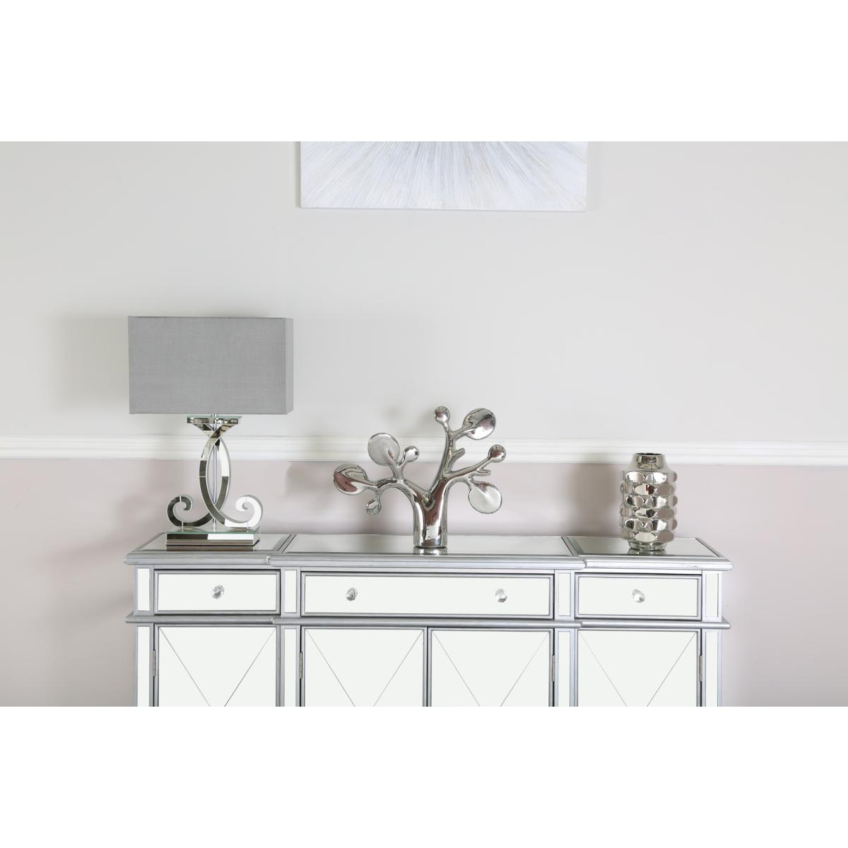 Hera Clear Mirror Table Lamp with Grey Shade - smoked Mirror – image 4
