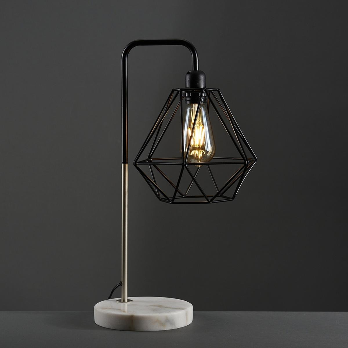 Talisman Black And Chrome Table Lamp Black Metal Cage Shade - Black – image 4