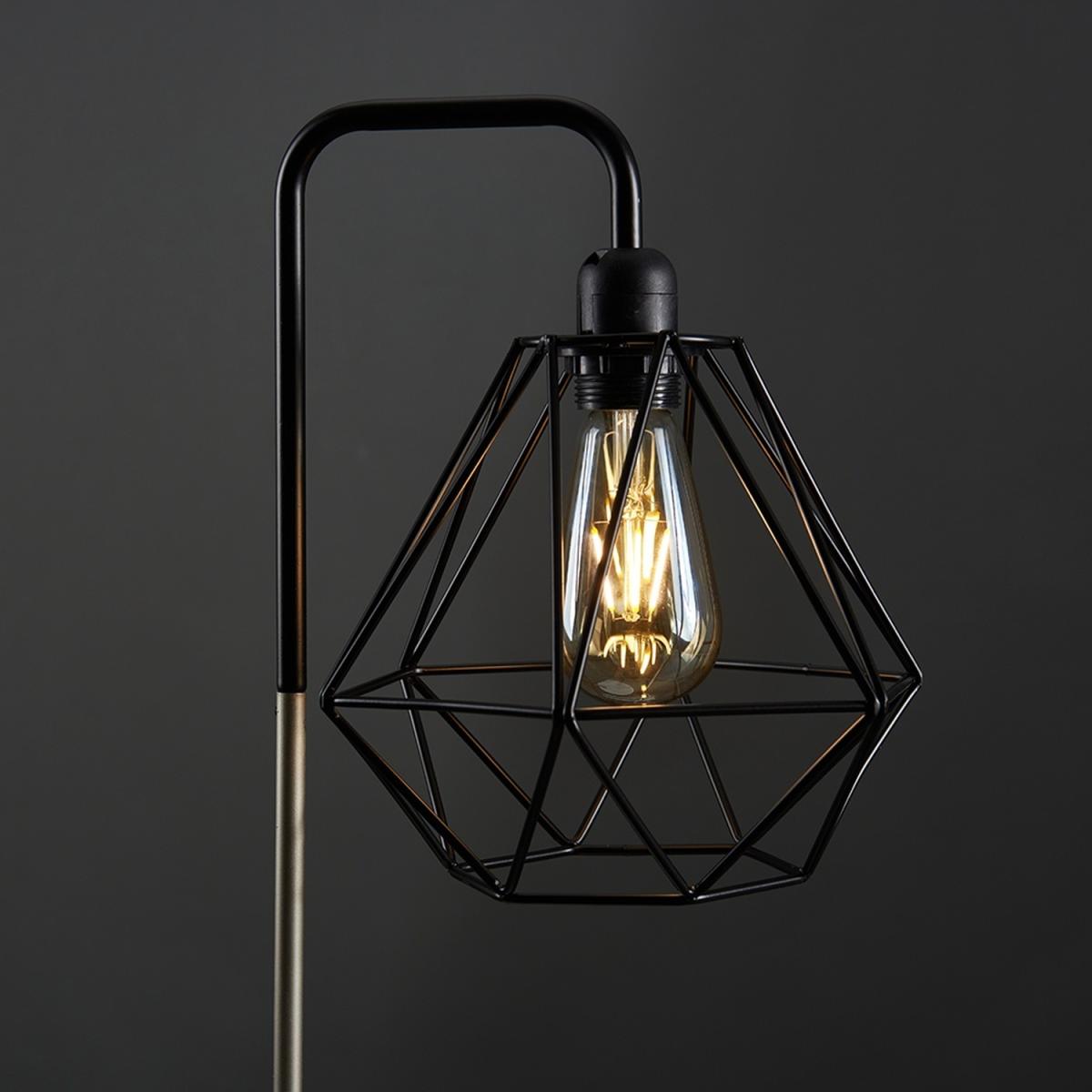 Talisman Black And Chrome Table Lamp Black Metal Cage Shade - Black – image 5