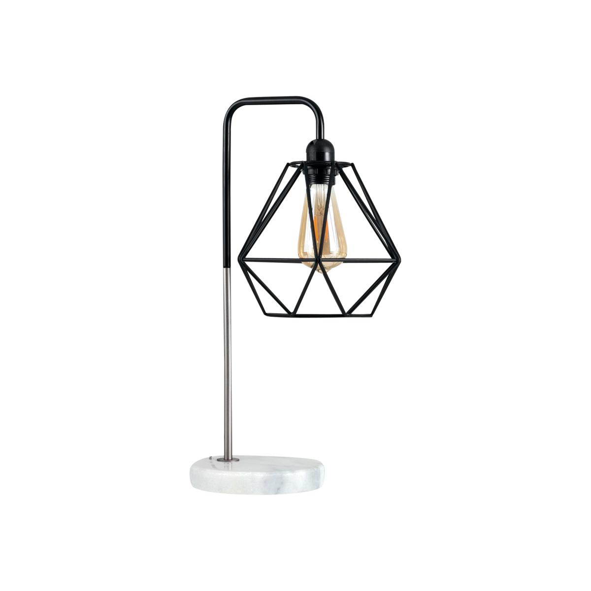 Talisman Black And Chrome Table Lamp Black Metal Cage Shade - Black – image 1
