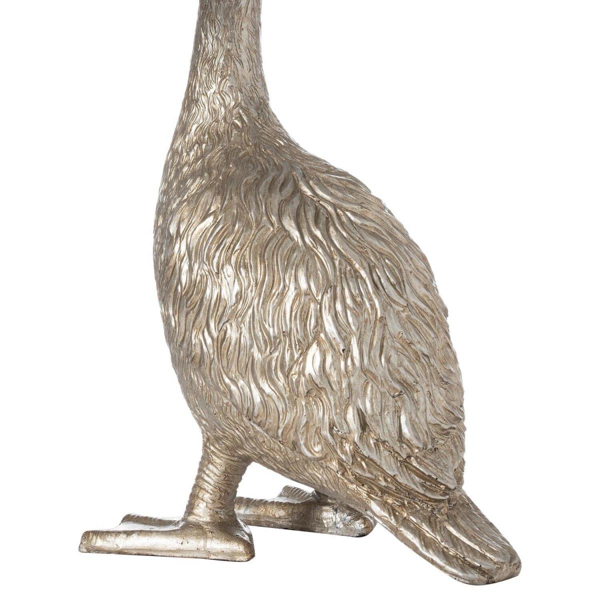 Silver Goose Table Lamp With Grey Velvet Shade - silver – image 2