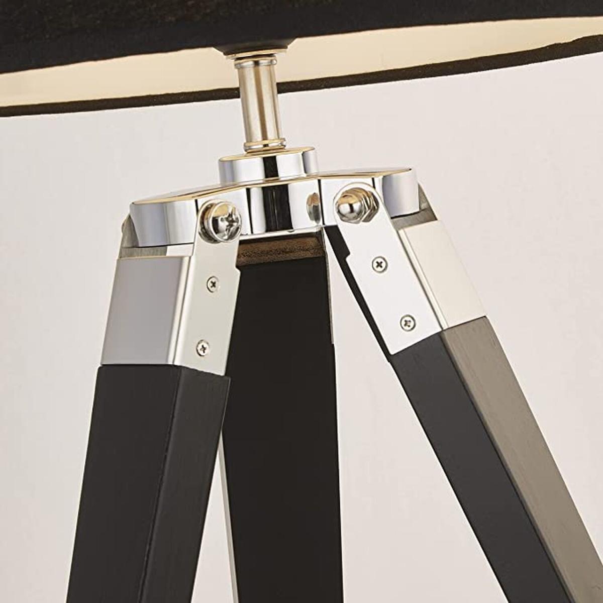 CGC NAVE Black and Silver Tripod Table Lamp with Tapered Black Shade - black – image 2