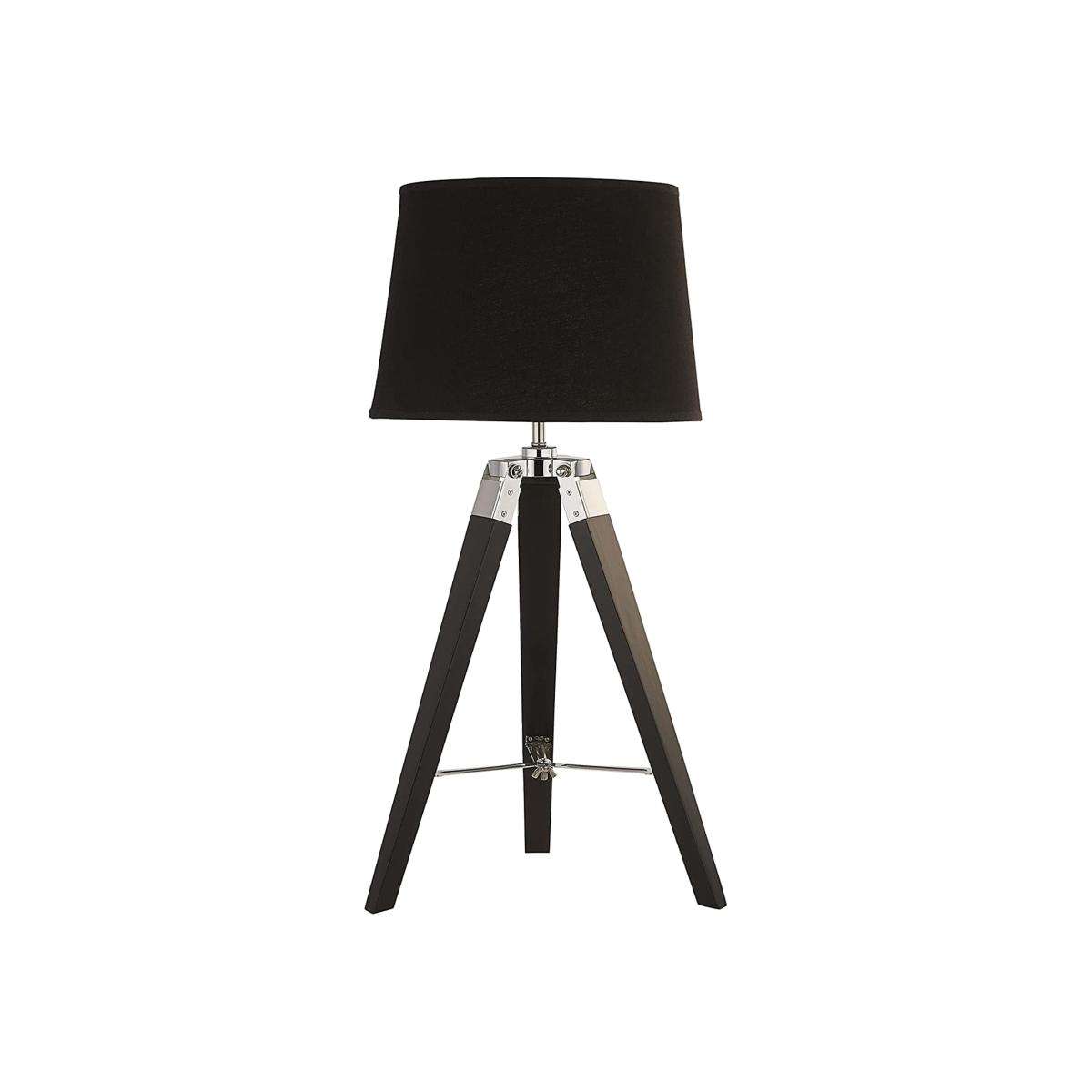 CGC NAVE Black and Silver Tripod Table Lamp with Tapered Black Shade - black – image 1