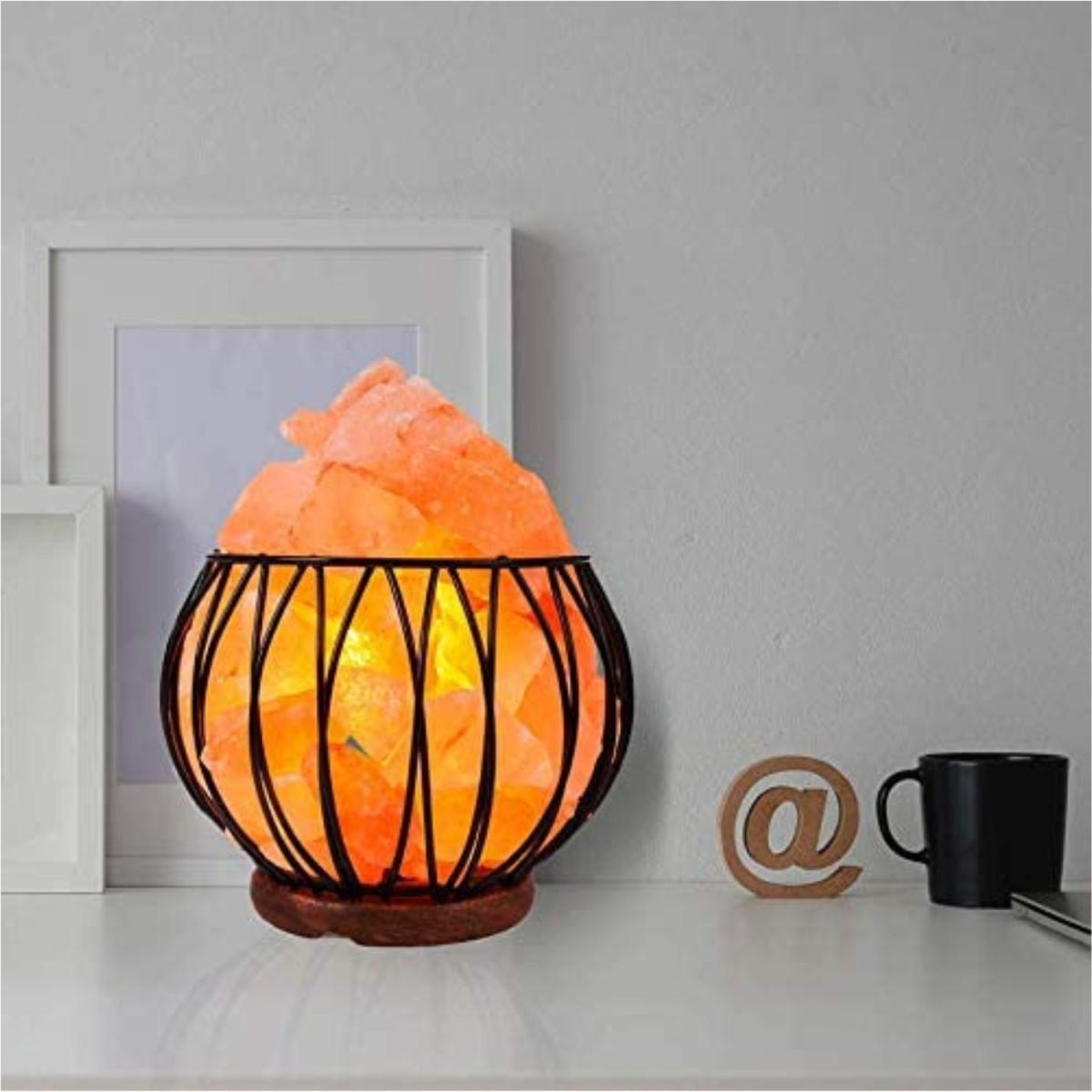 Himalayan Salt Lamp Basket Dimmable - Black – image 5
