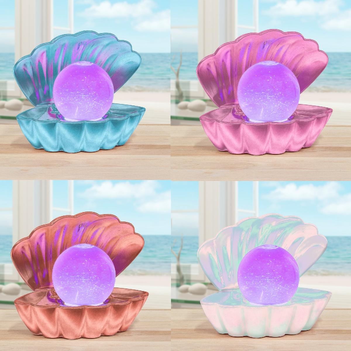 Metallic Seashell Clam Colour Changing Lamp - Rose Gold – image 2