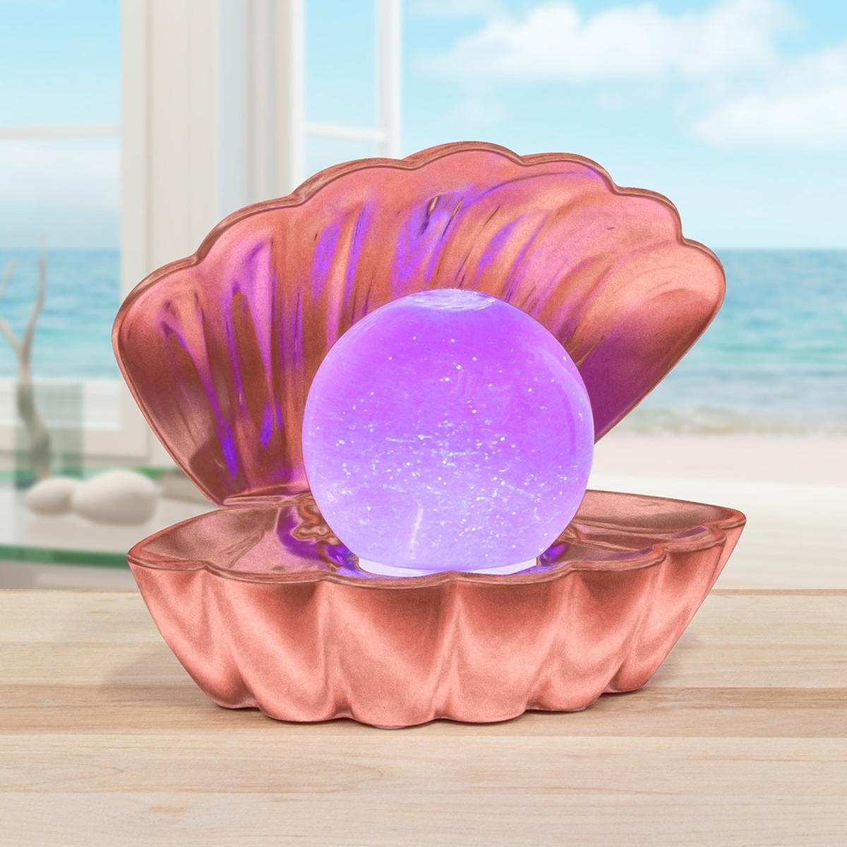 Metallic Seashell Clam Colour Changing Lamp - Rose Gold – image 1