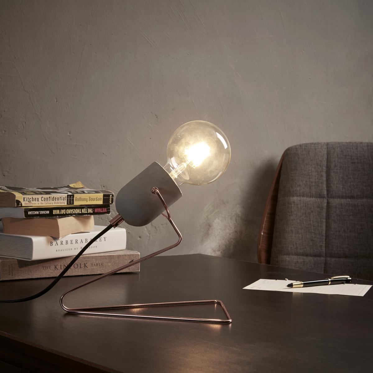 Pettit Desk Lamp - Rose Gold Finish - Grey – image 2