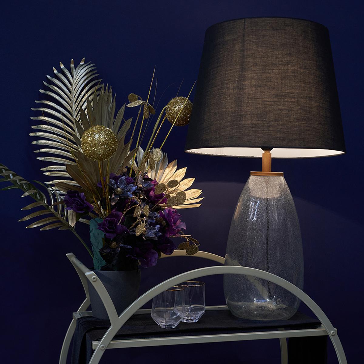 Sorrenti Clear Table Lamp With XL Black Shade - Clear – image 2