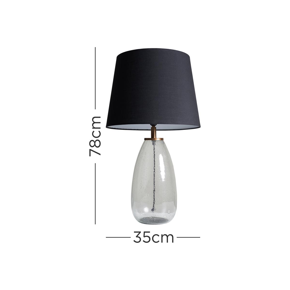 Sorrenti Clear Table Lamp With XL Black Shade - Clear – image 1