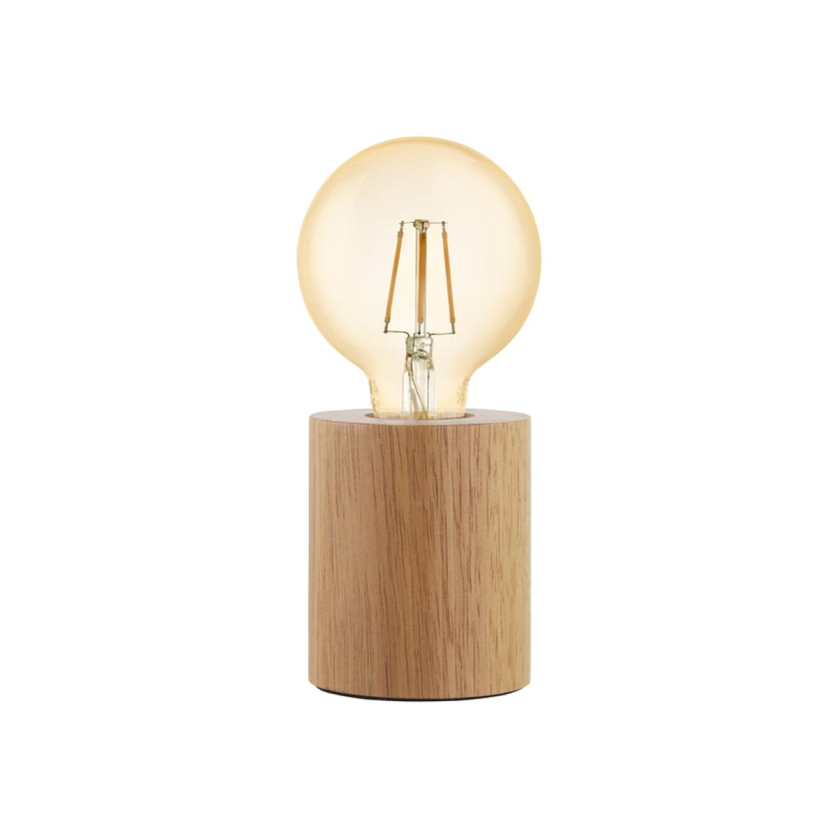 Eglo Turialdo Natural Wood Exposed Bulb Table Lamp - brown