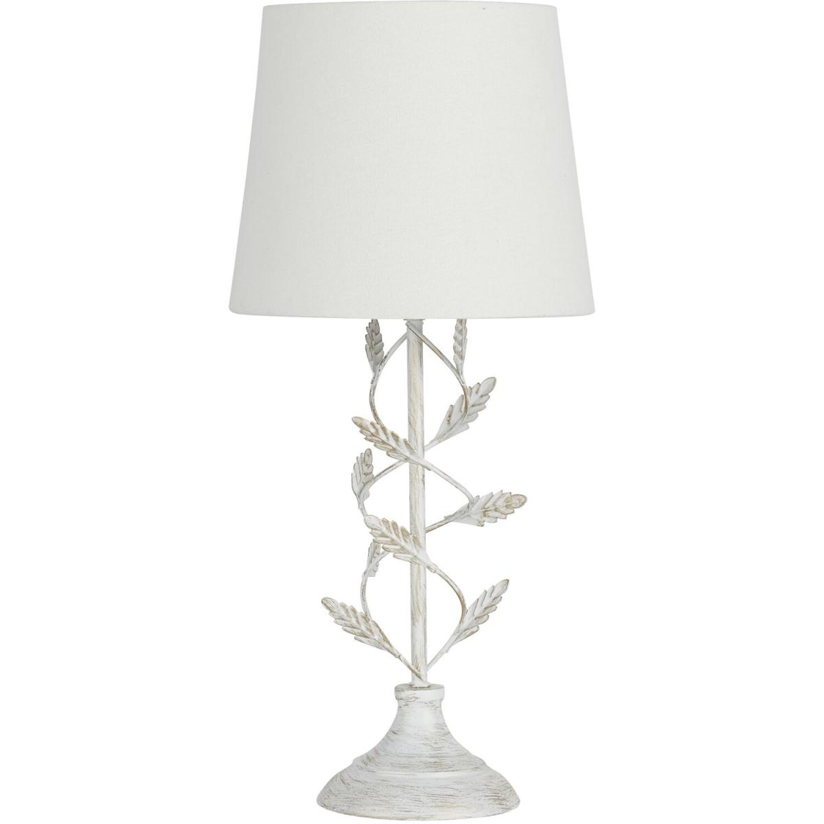 Brushed Gold Metal Leaf Table Lamp - White – image 3