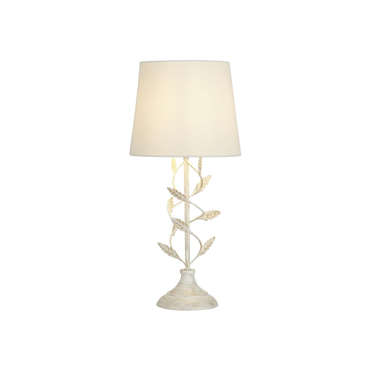 Brushed Gold Metal Leaf Table Lamp - White – image 1