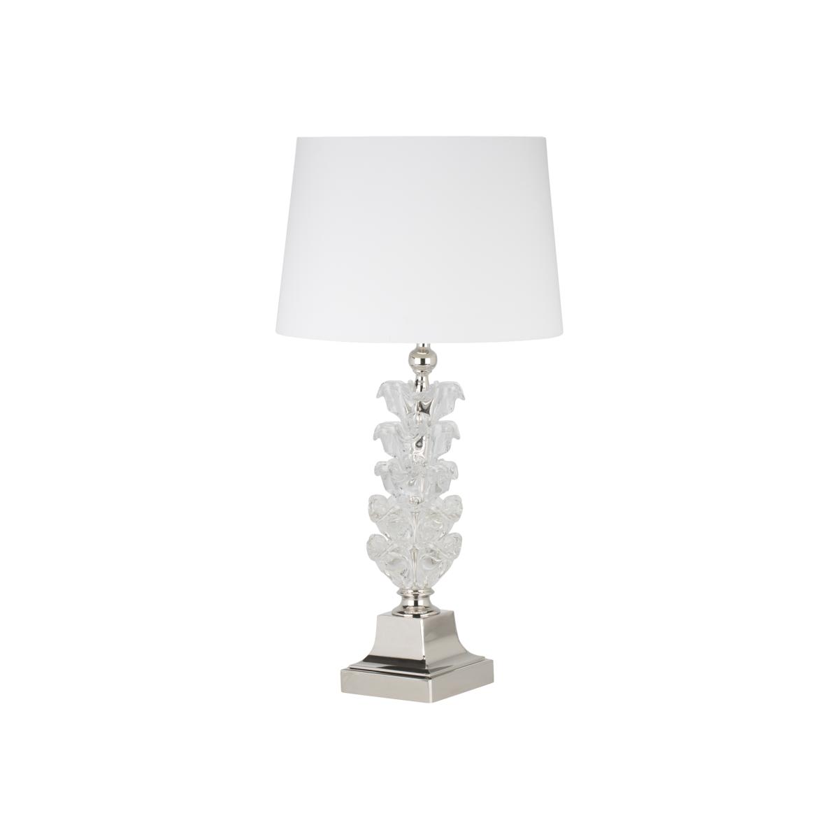 Crystal Tiered Leaf Table Lamp - Clear