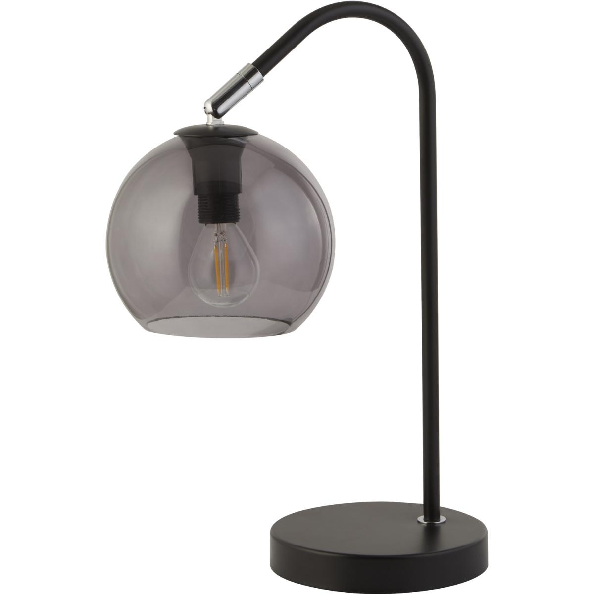 Matt Black Arc Table Lamp Smoke Glass - Black – image 2