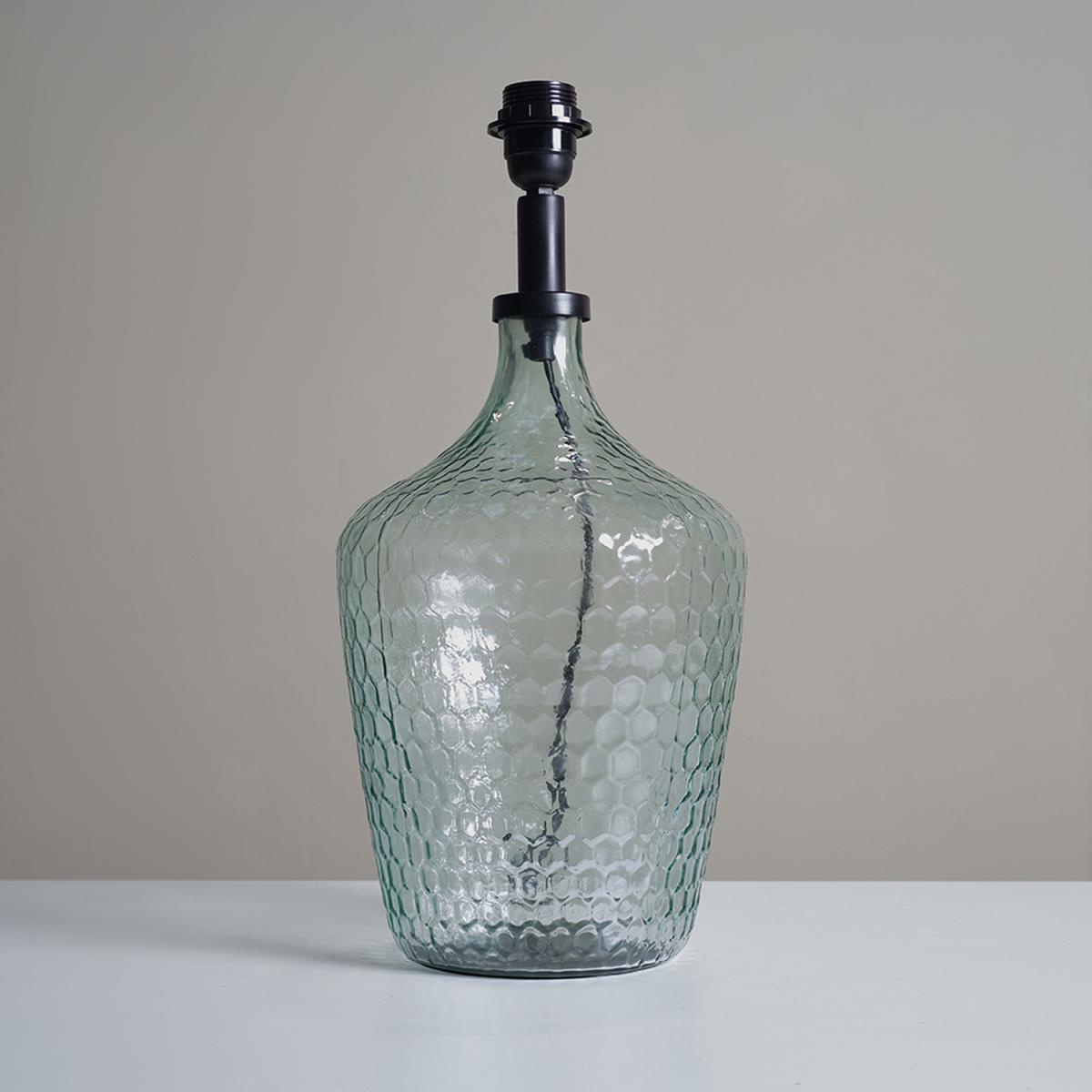 Large Modern Green Lustre Glass Table Lamp Base - Clear – image 2