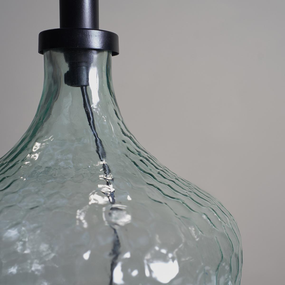 Large Modern Green Lustre Glass Table Lamp Base - Clear – image 3