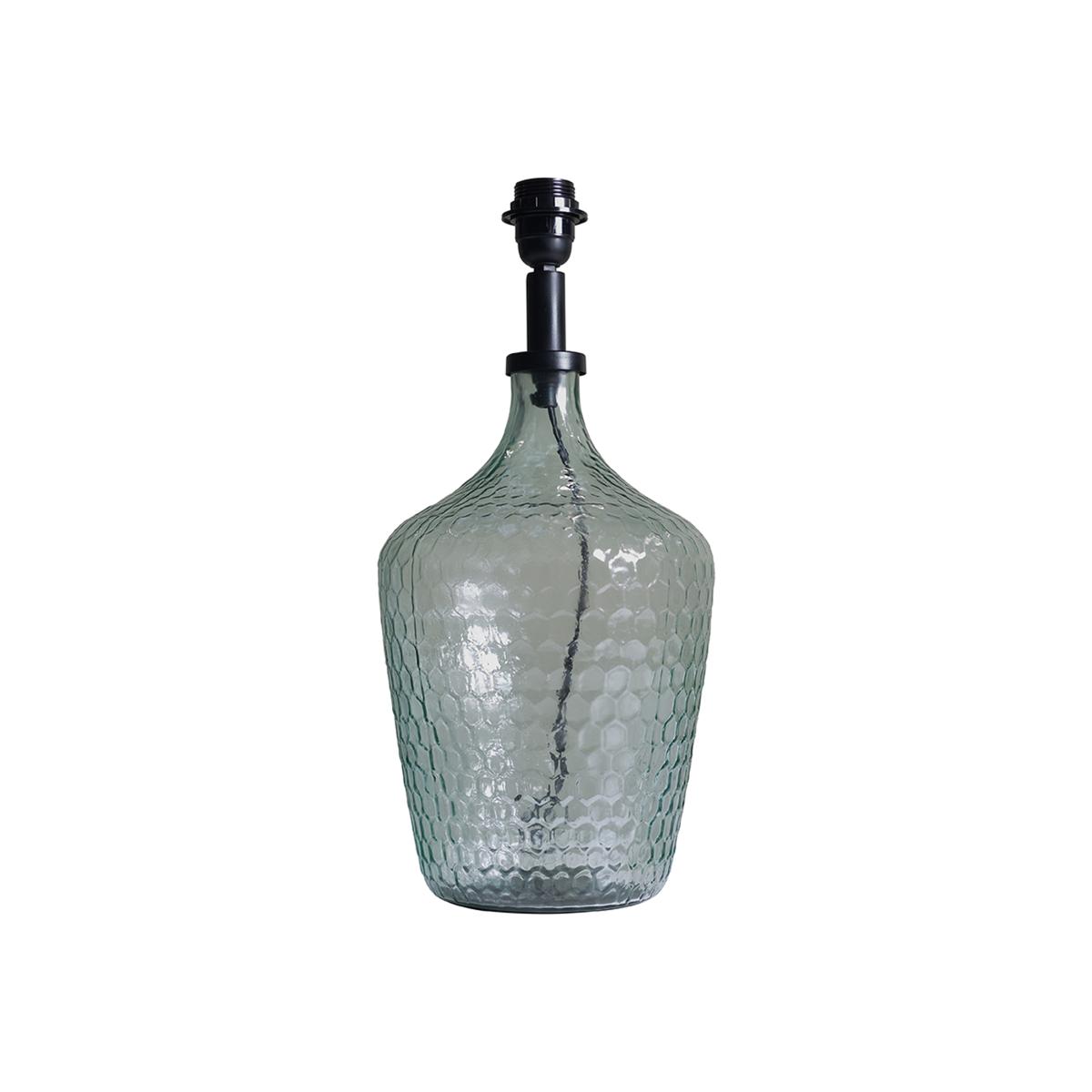 Large Modern Green Lustre Glass Table Lamp Base - Clear – image 1
