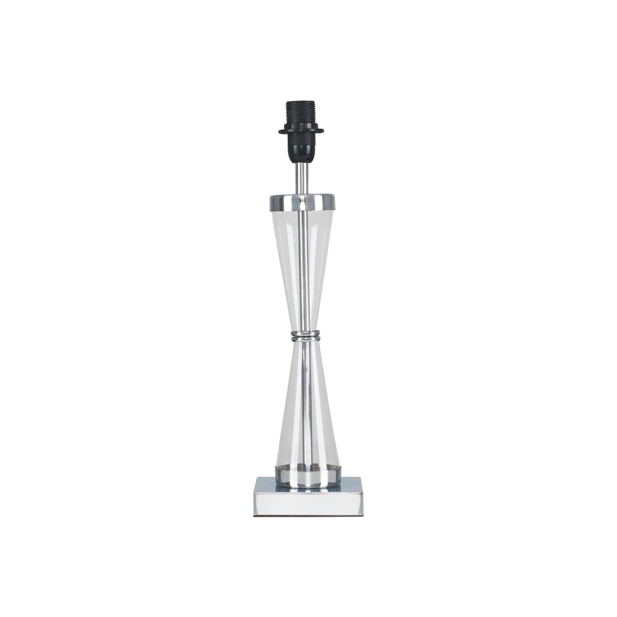 Contemporary Polished Chrome Hourglass Design Table Lamp Base - Silver – image 1