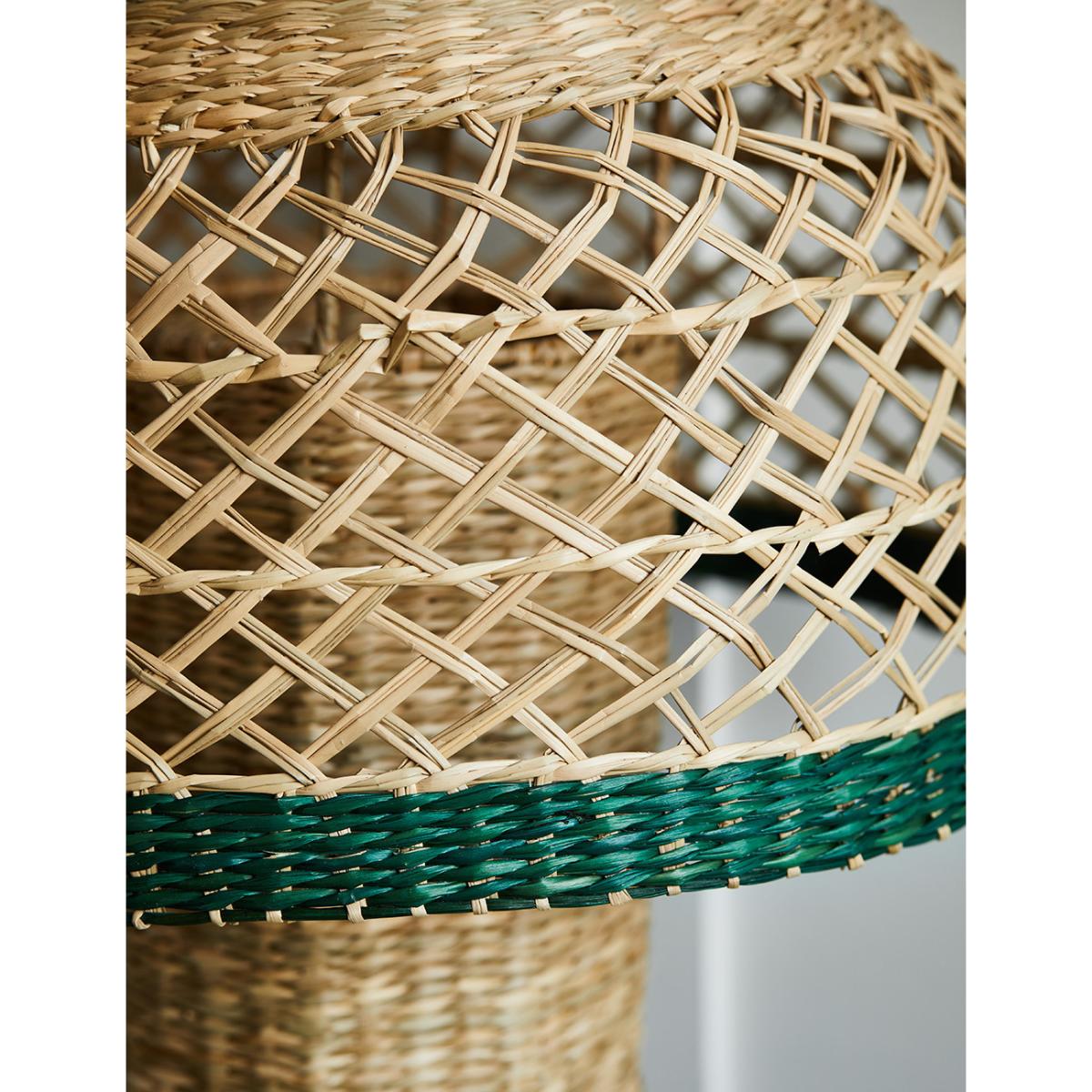 Green and Natural Boho Seagrass Table Lamp – image 4