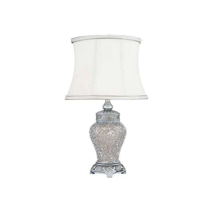 Deco Home Champagne Sparkle Mosaic Regency Table Lamp With Ivory Shade