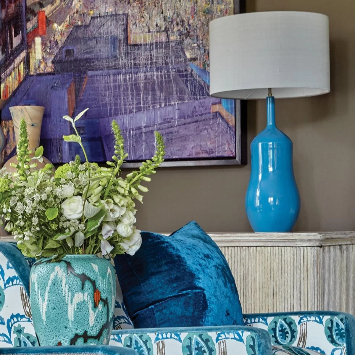 William Yeoward | Appia Table Lamp | Peacock – image 1