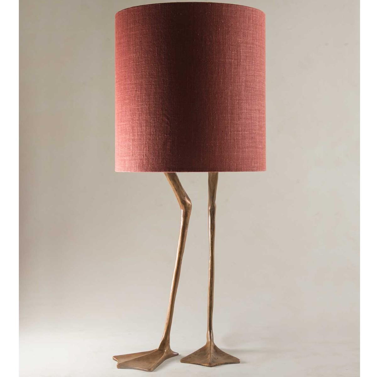 Porta Romana I Duck Feet Lamp | Bronze with Fabric Shade – image 1