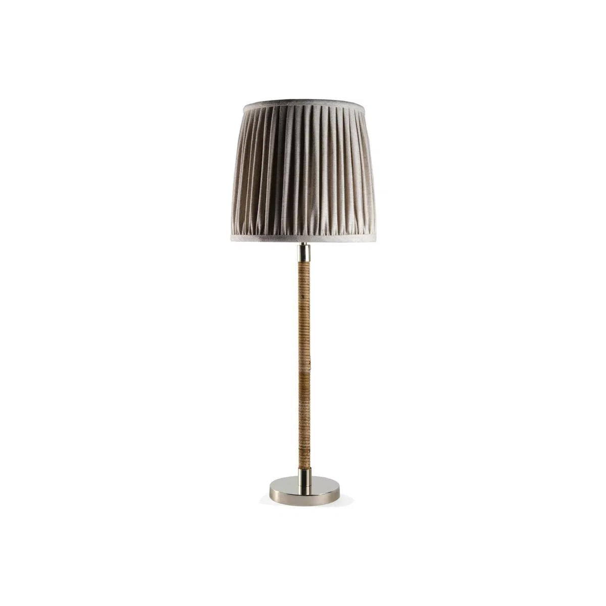 Porta Romana I Small Holden Table Lamp I Dark Cane With Nickel