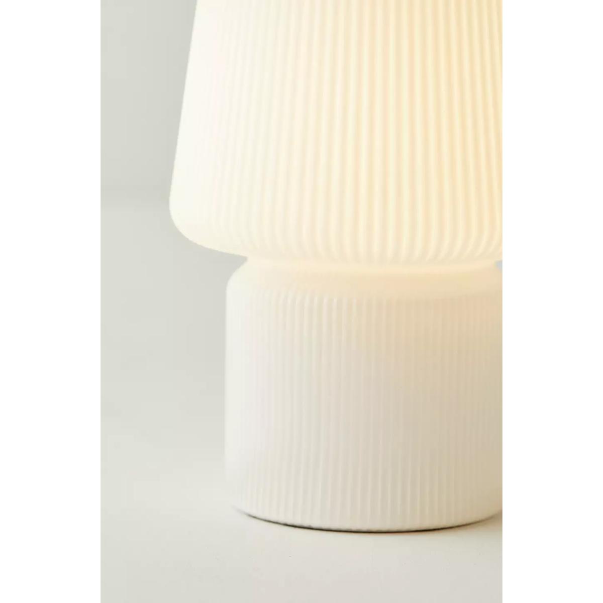 Ribbed White Little Glass Table Lamp - White ALL at Urban Outfitters – image 6