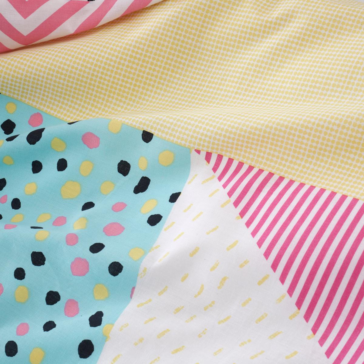 Bold Geo 100% Cotton Duvet Cover and Pillowcase Set Pink – image 7