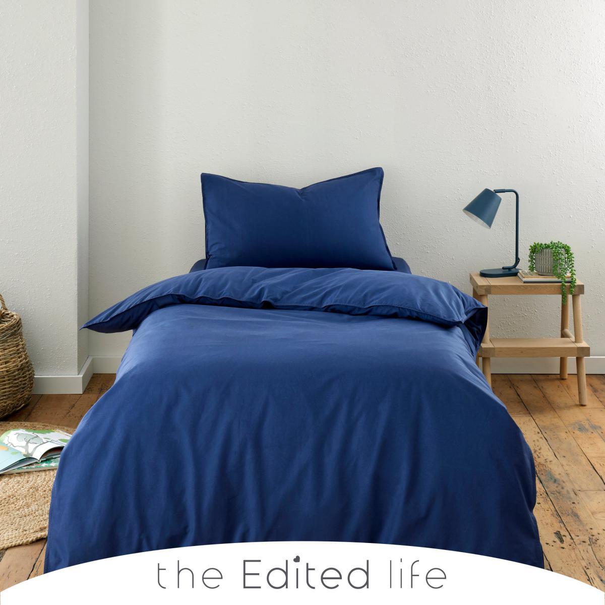 Sailor Blue 100% Organic Cotton Duvet Cover and Pillowcase Set Organic Cotton Sailor Blue – image 1