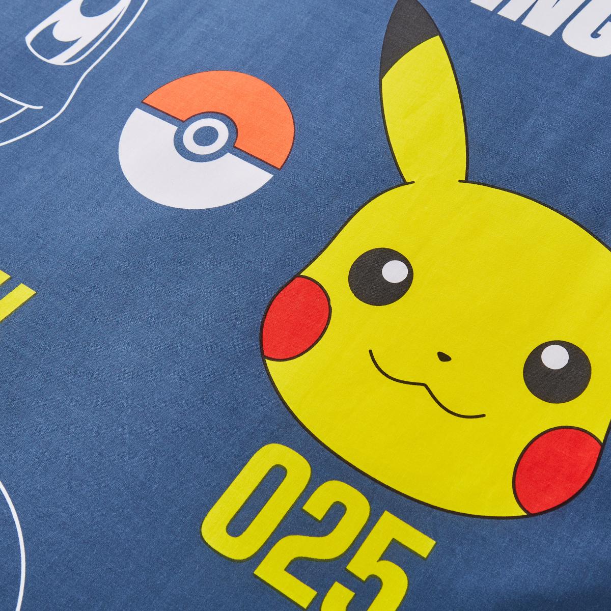 Pokémon Navy Single Duvet Cover and Pillowcase Set Navy Blue/Yellow/Red – image 5