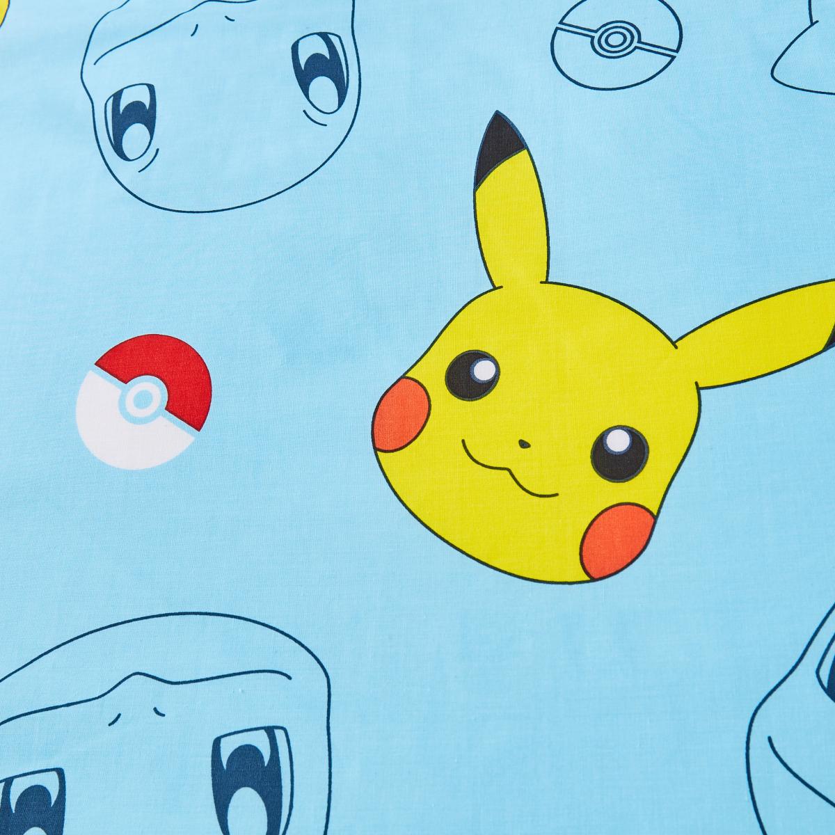 Pokémon Navy Single Duvet Cover and Pillowcase Set Navy Blue/Yellow/Red – image 6