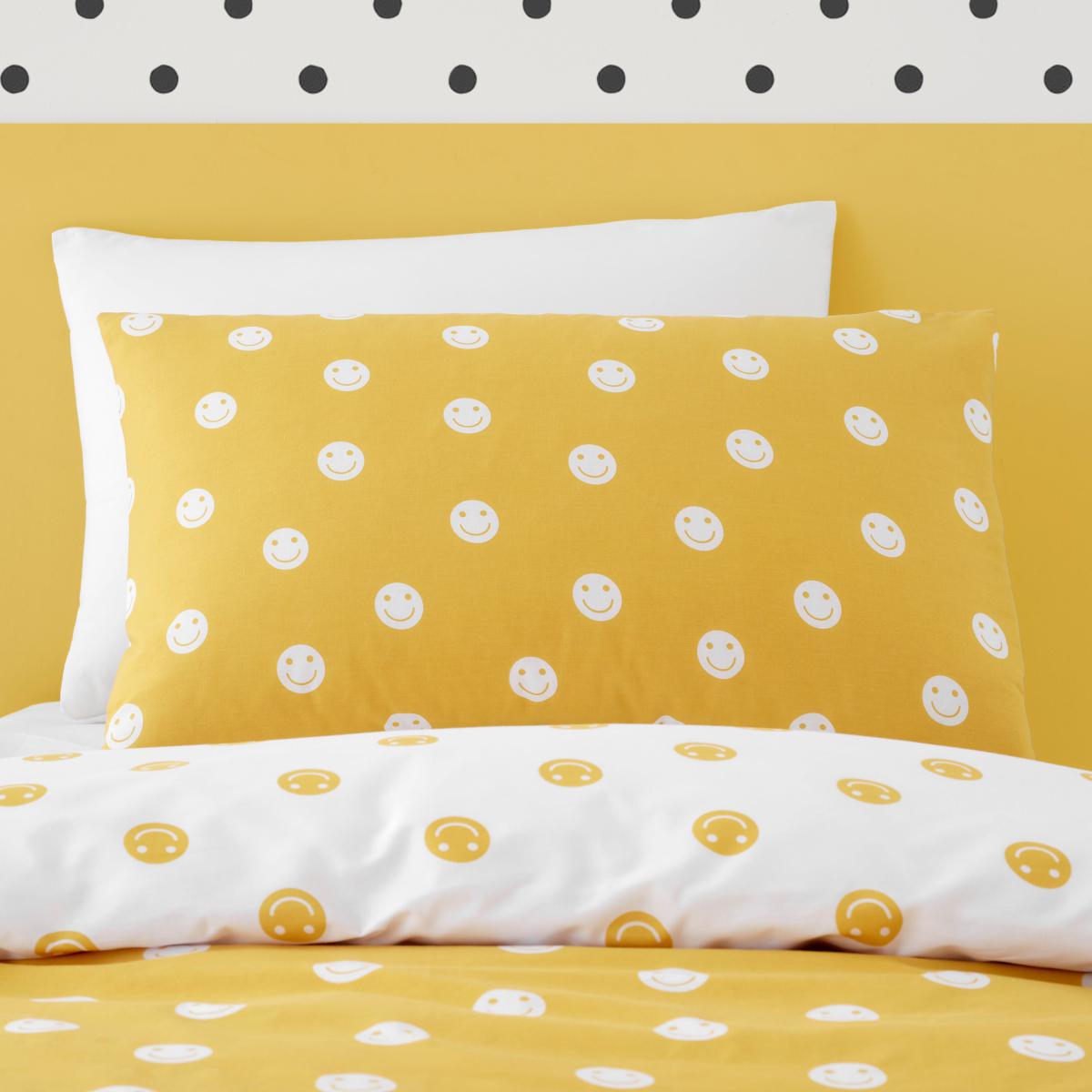 Smiles Duvet Cover and Pillowcase Set Mustard – image 3