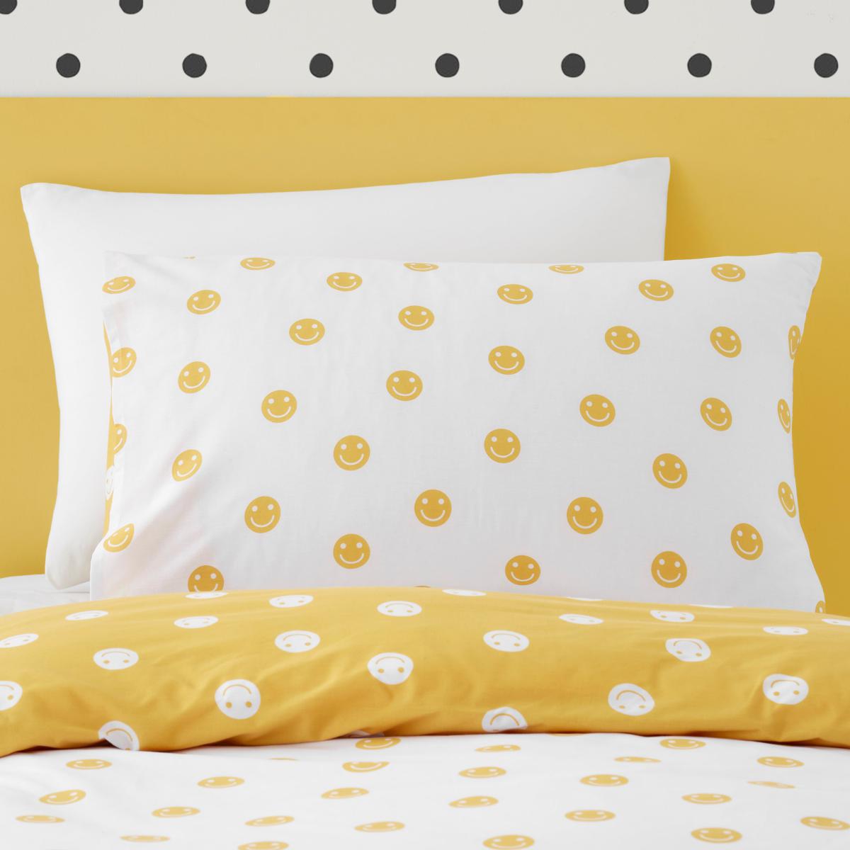 Smiles Duvet Cover and Pillowcase Set Mustard – image 4