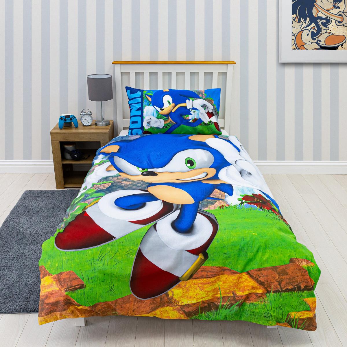 Sonic the Hedgehog Duvet Cover & Pillowcase Set, Single Blue – image 1