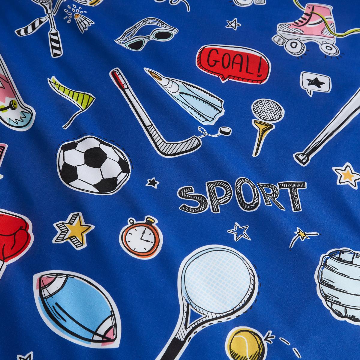 Sports Day Single Duvet Cover and Pillowcase Set Blue – image 5
